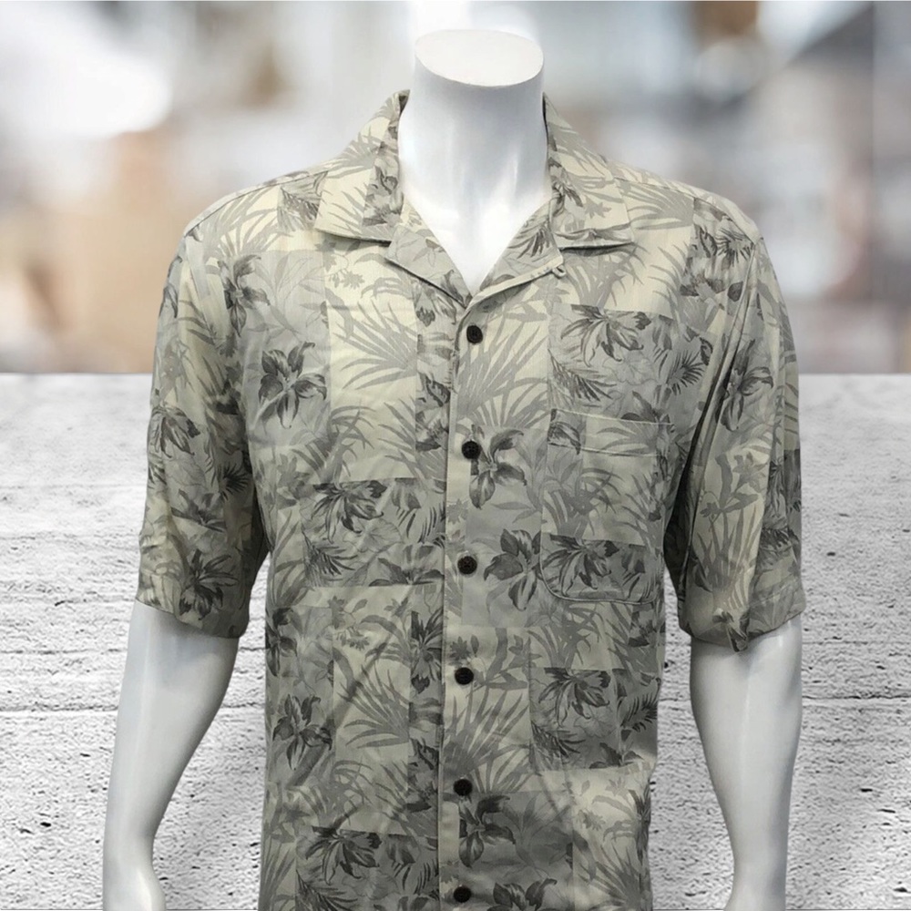 Caribbean Joe Let Go Hawaiian SS Shirt Large